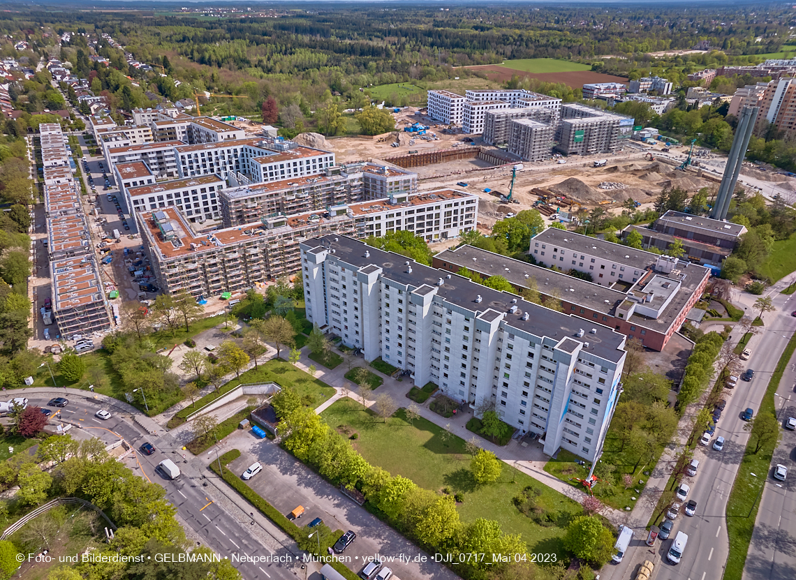 04.05.2023 - Luftbilder vom Alexisqaurtier und Pandion Verde in Neuperlach